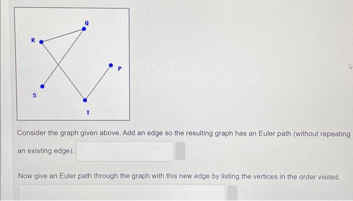 Solved Consider the graph given above. Add an edge so the | Chegg.com