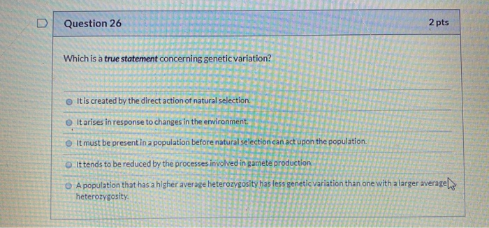 Solved Question 26 2 Pts Which Is A True Statement | Chegg.com