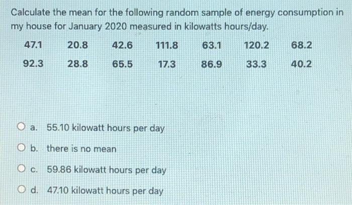 Solved The following data which represents a random sample | Chegg.com