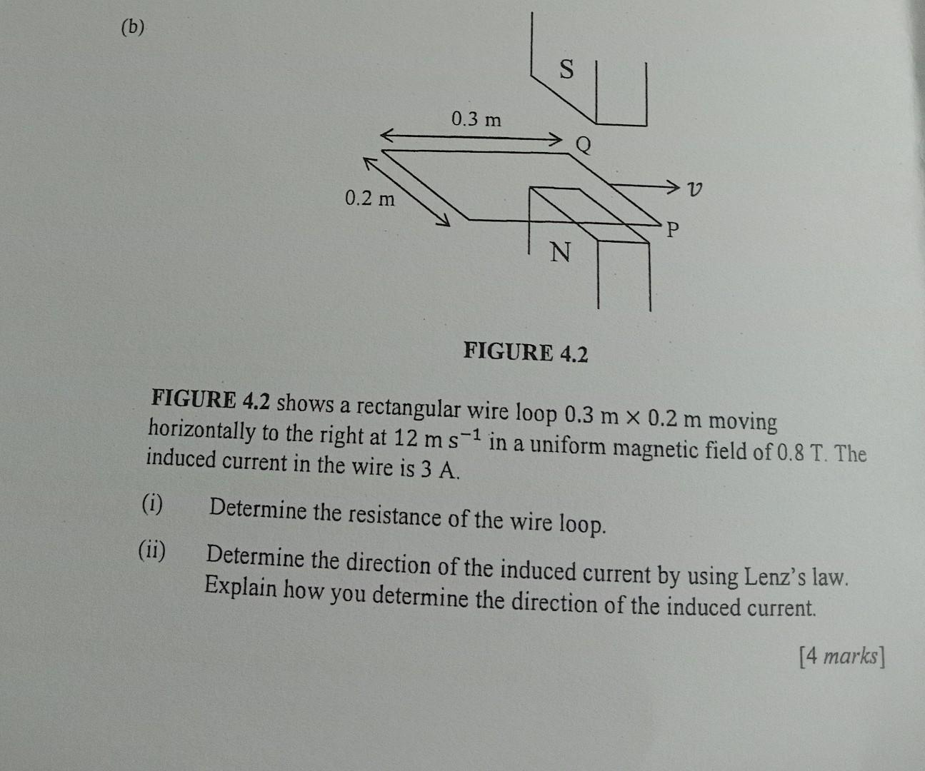 Solved (b) FIGURE 4.2 FIGURE 4.2 Shows A Rectangular Wire | Chegg.com