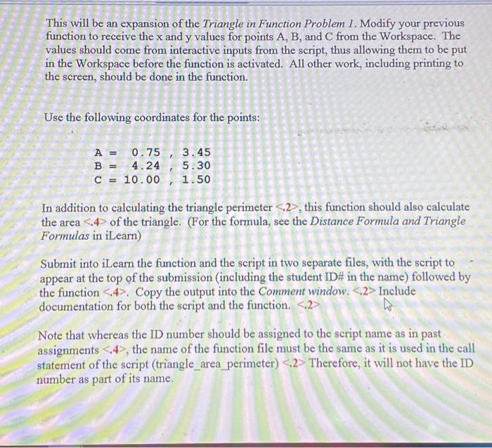 Solved This will be an expansion of the Triangle in Function | Chegg.com