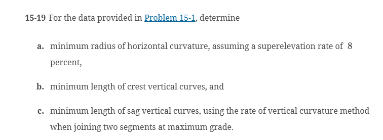 Solved For the data provided in Problem 15-1, ﻿determine a. | Chegg.com
