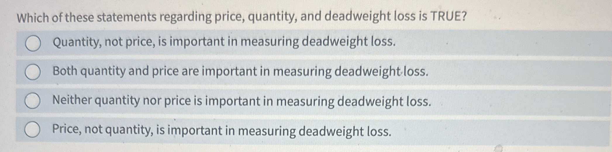 Solved Which of these statements regarding price, quantity, | Chegg.com