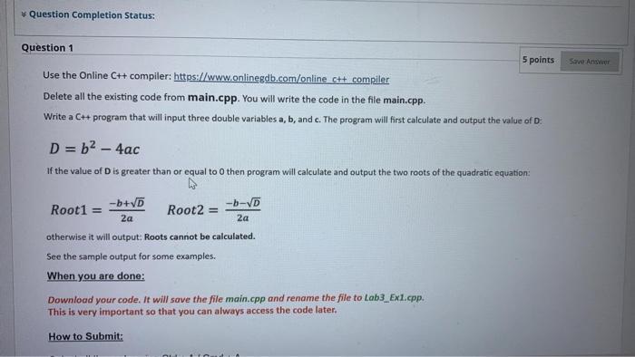 Solved Question Completion Status: Question 1 5 points Use | Chegg.com