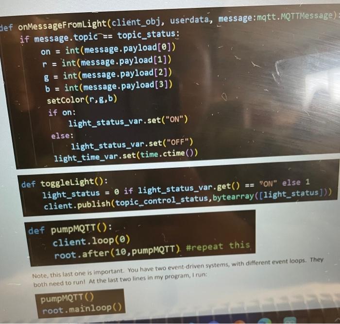Solved so its a lab where python will send R,G,B to Arduino | Chegg.com
