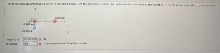 Solved Three Charges Are Arranged As Shown In The Figure | Chegg.com