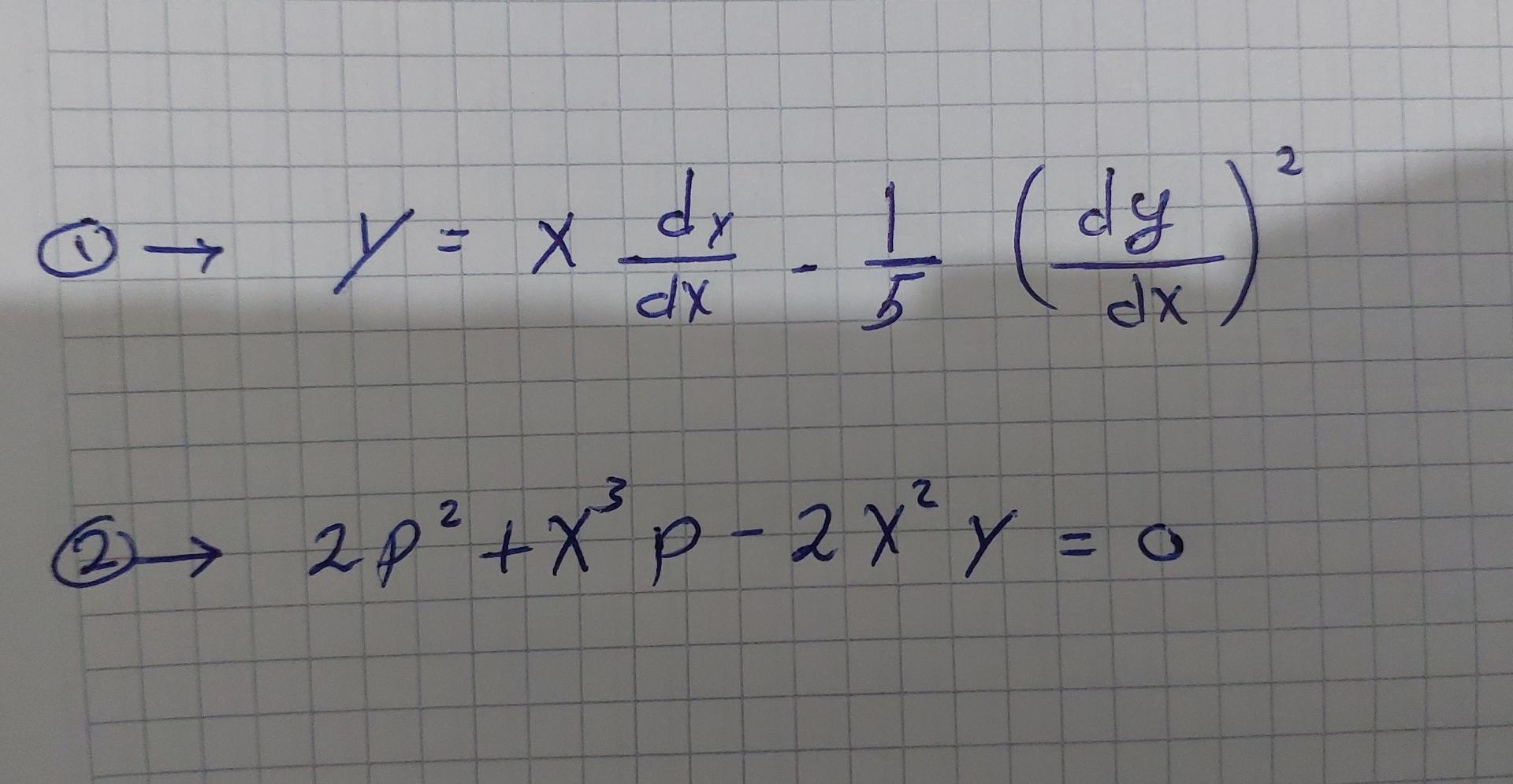 Solved 1 →y Xdxdy−51 Dxdy 2 2 →2p2 X3p−2x2y 0