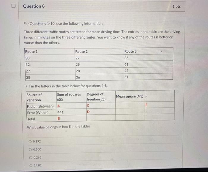 Solved Question 7 1 pts For Questions 1-10, use the | Chegg.com
