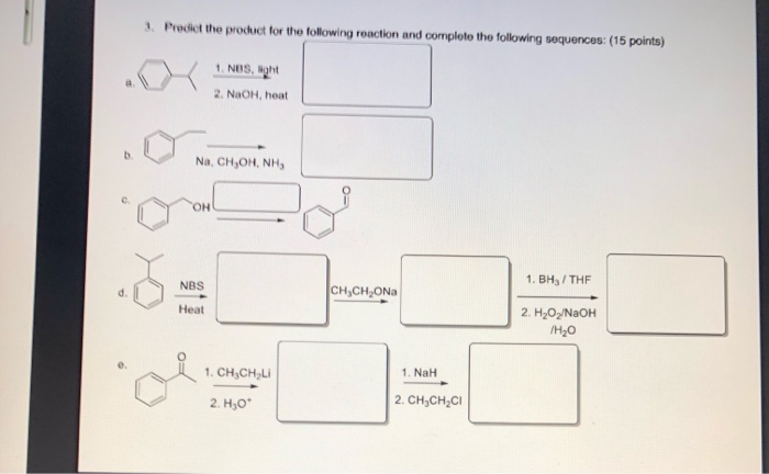 Solved 1. Predict the product for the following reaction and | Chegg.com