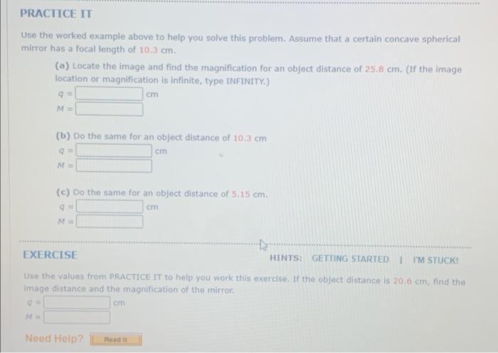 Solved EXAMPLE 23.2 Images Formed by a Concave Mirror GOAL | Chegg.com