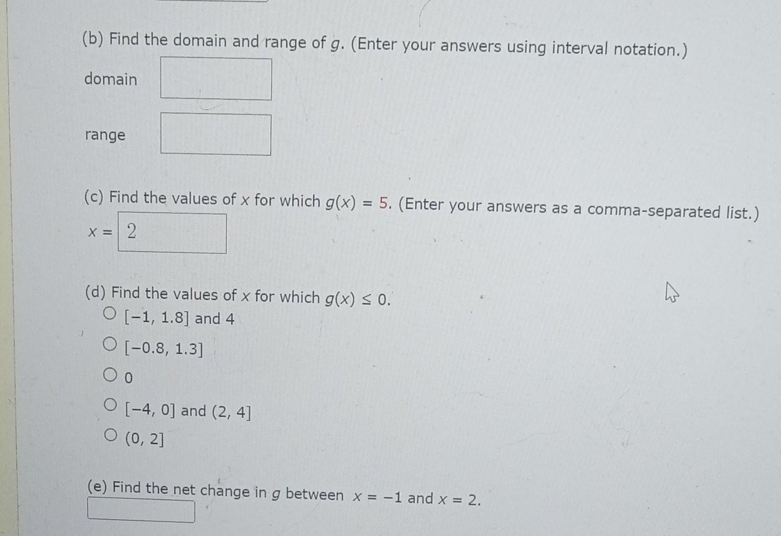Solved The graph of a function g is given. (a) Find | Chegg.com
