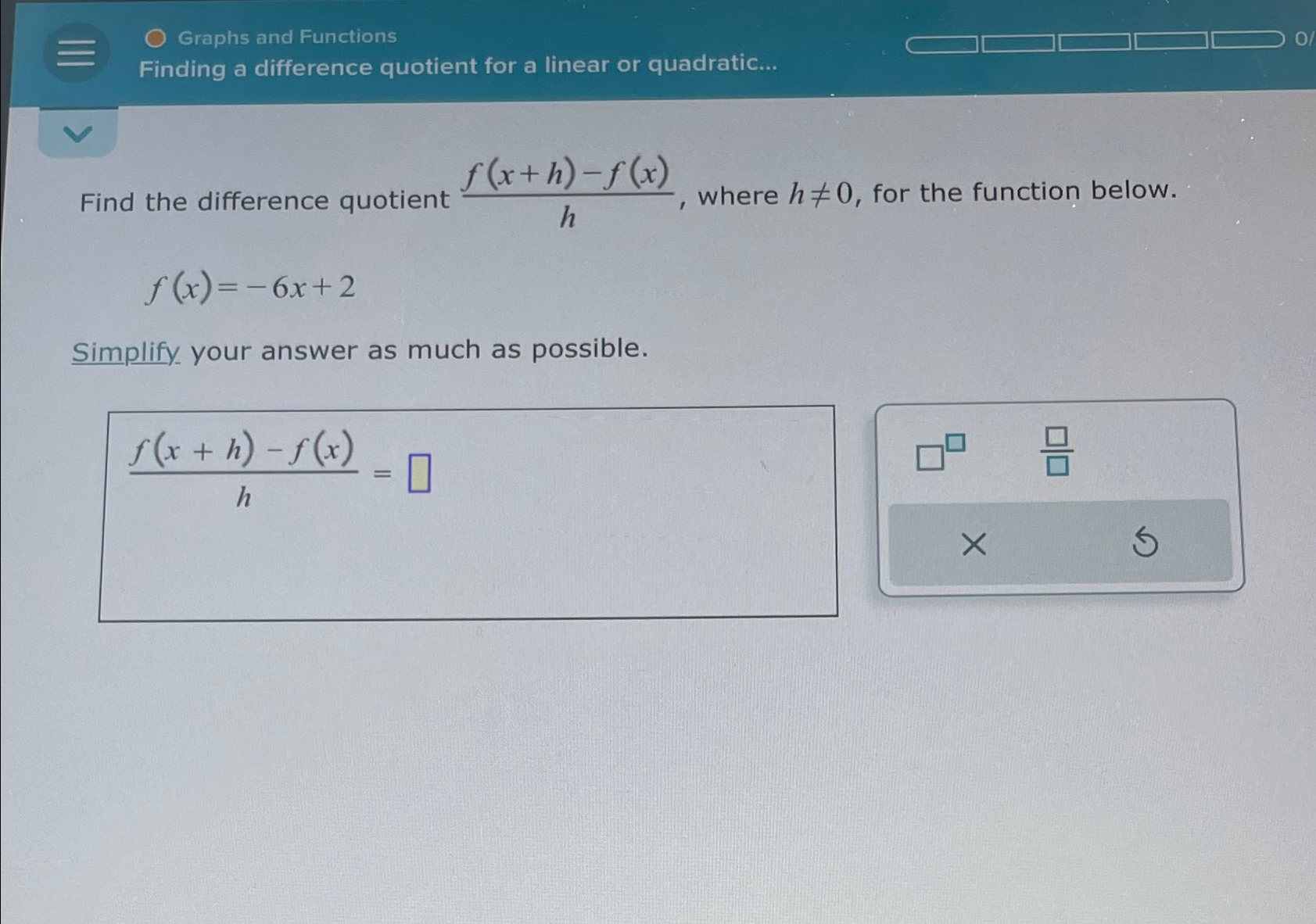 Solved finding a difference quotient for a linear or chegg