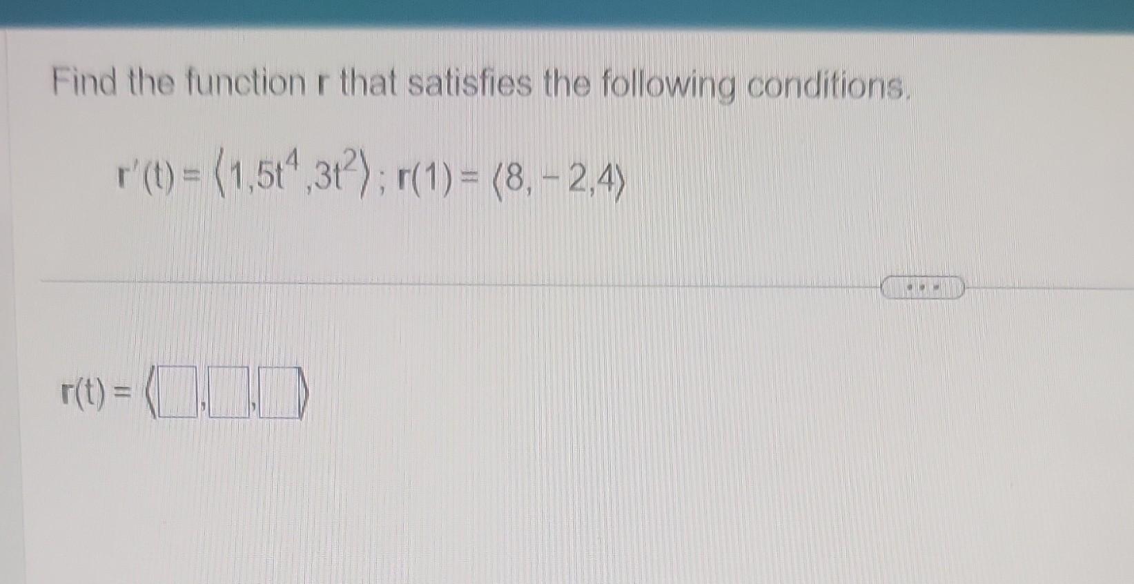 Solved Find the function r that satisfies the following | Chegg.com