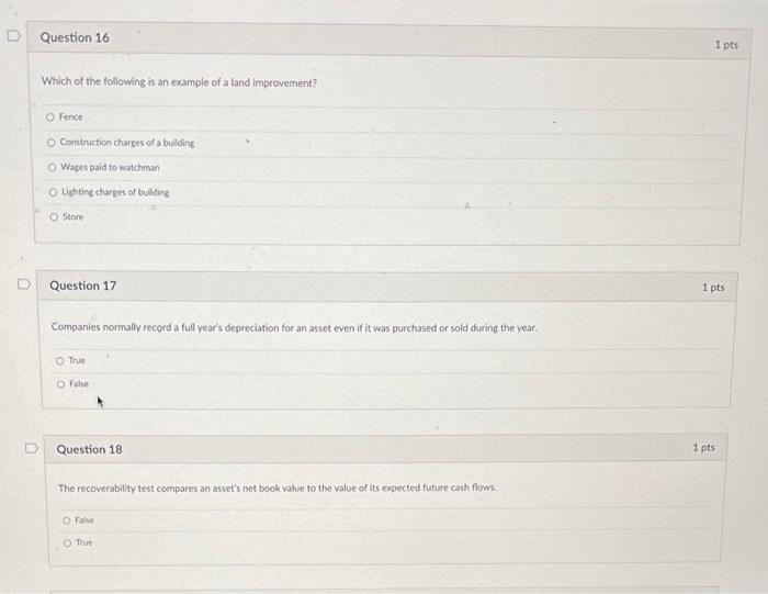 Solved Which of the following is an example of a land | Chegg.com