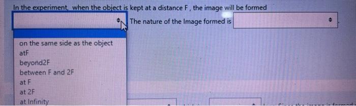 Solved In the experiment, when the object is kept at a | Chegg.com