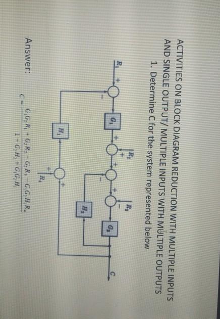 Solved ACTIVITIES ON BLOCK DIAGRAM REDUCTION WITH MULTIPLE | Chegg.com