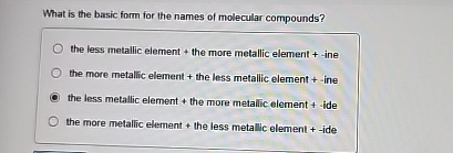 Solved What is the basic form for the names of molecular | Chegg.com