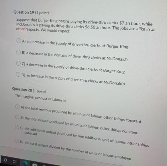 Solved Question 15 (1 point) Which of the following would | Chegg.com