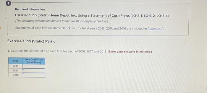 Solved Required information Exercise 13.15 (Static) Home | Chegg.com