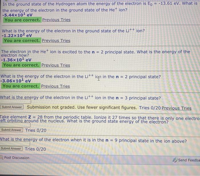 Solved In the ground state of the Hydrogen atom the energy | Chegg.com