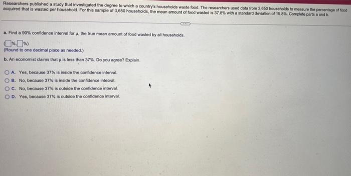 Solved Researchers published a study that investigated the | Chegg.com