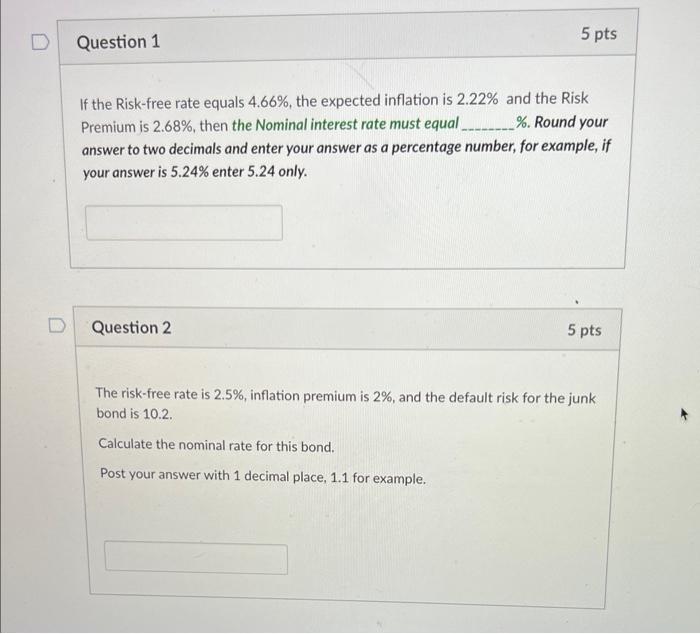 Solved If the Risk-free rate equals 4.66%, the expected | Chegg.com