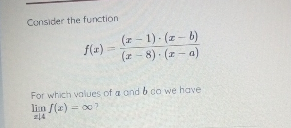 Solved Consider The Functionf X X 1 X B X 8 X A For