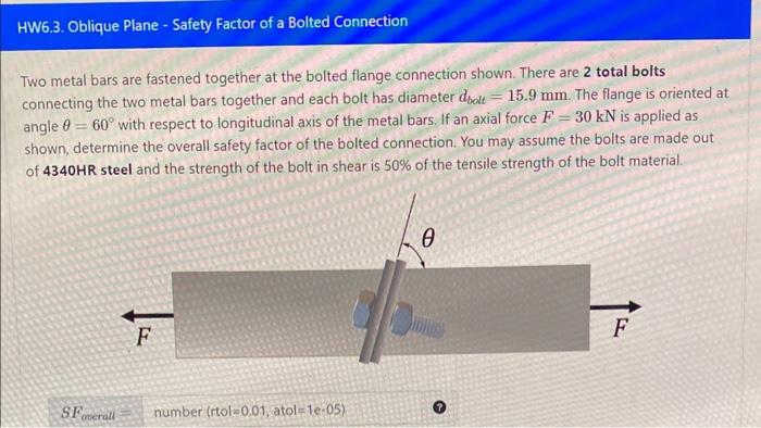 Solved Two metal bars are fastened together at the bolted | Chegg.com