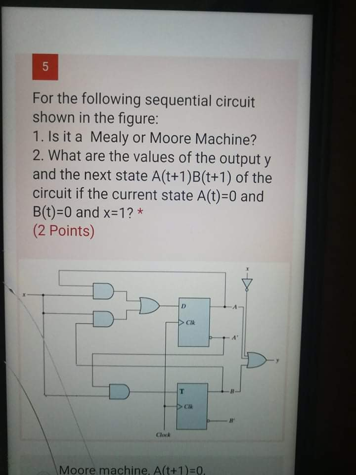 Solved Ол For the following sequential circuit shown in the | Chegg.com