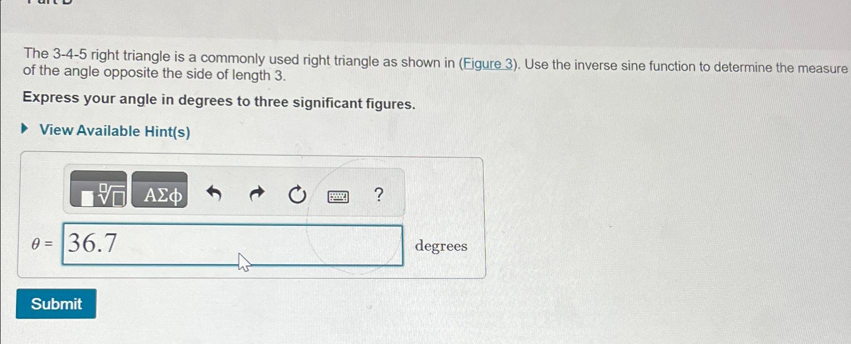 Solved The 3-4-5 ﻿right triangle is a commonly used right | Chegg.com