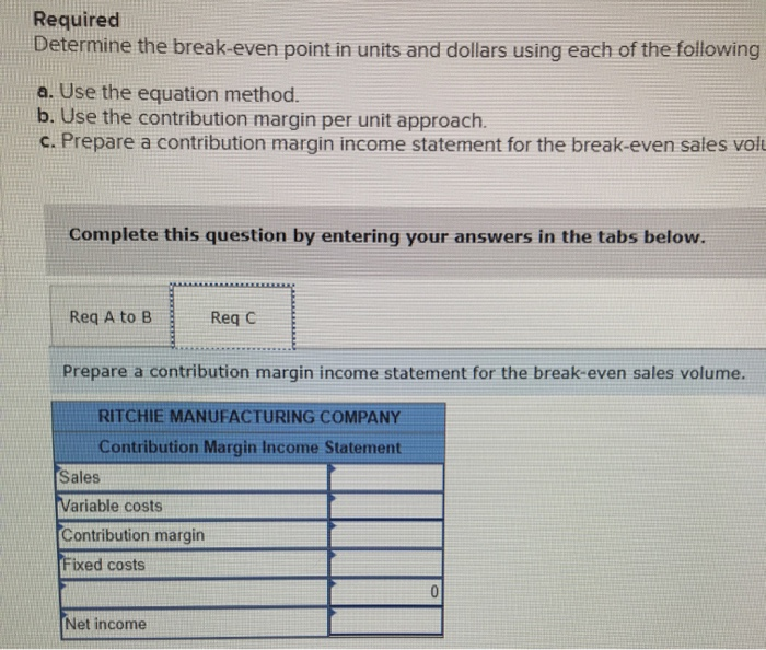 Solved Ritchie Manufacturing Company makes a product that it