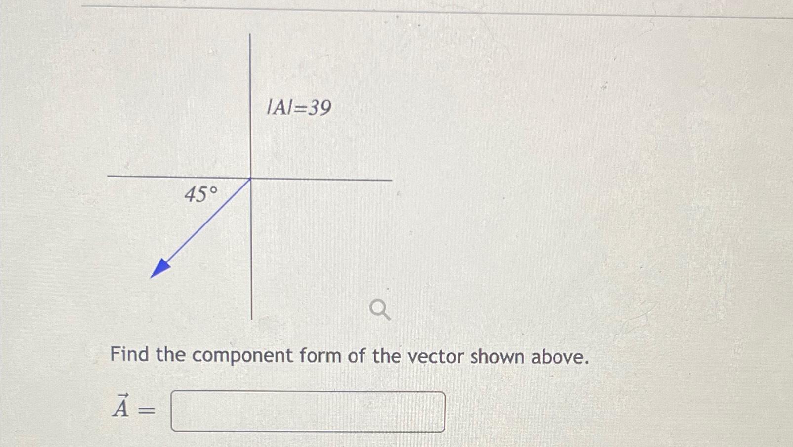 Solved Find the component form of the vector shown | Chegg.com