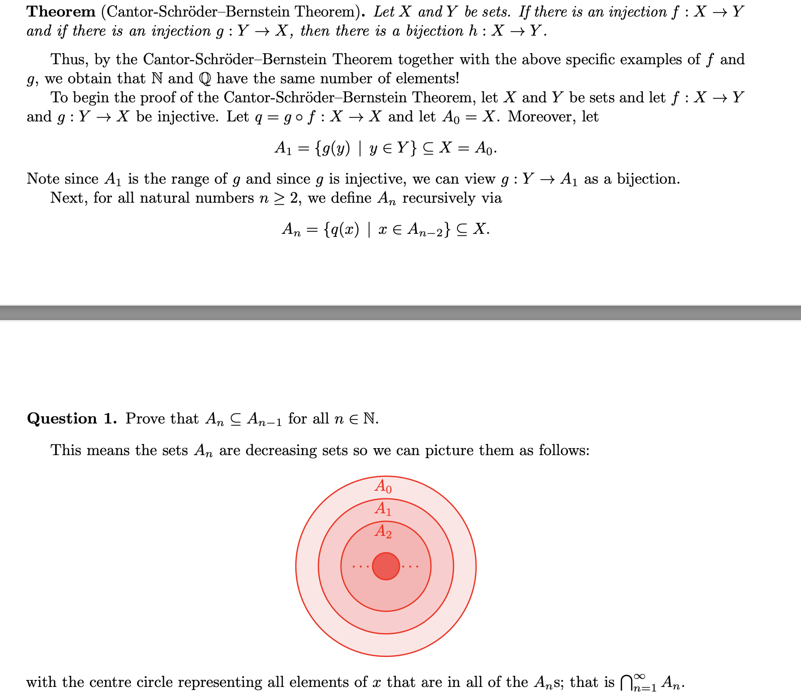 Solved Theorem (Cantor-Schröder-Bernstein Theorem). ﻿Let X | Chegg.com