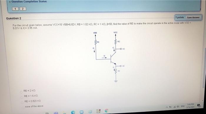 Solved Question Completion Status: Question 2 1 points Save | Chegg.com