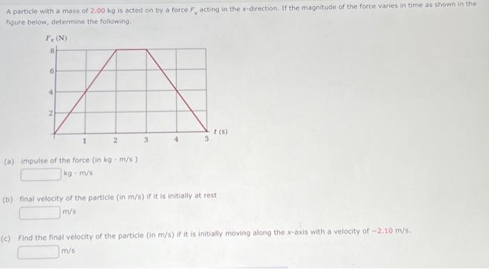 Solved A particle with a mass of 2.00 kg is acted on by a | Chegg.com