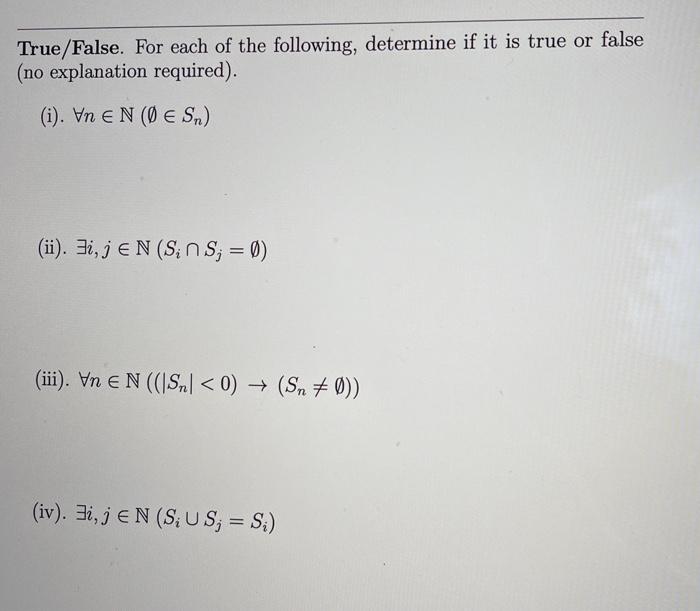 Solved 1 Sets For Each N E N Define Sn By Letting S1 Chegg Com