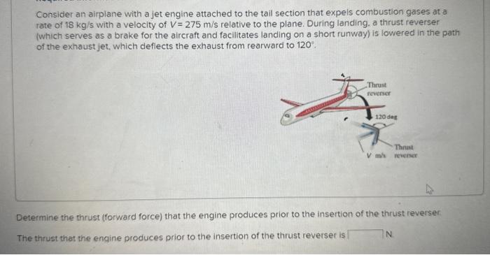 Solved Consider an airplane with a jet engine attached to | Chegg.com