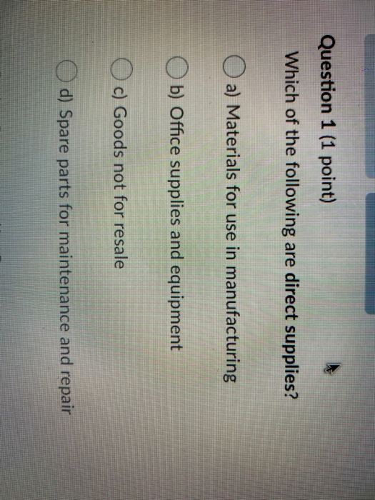 Solved Question 1 (1 point) Which of the following are 