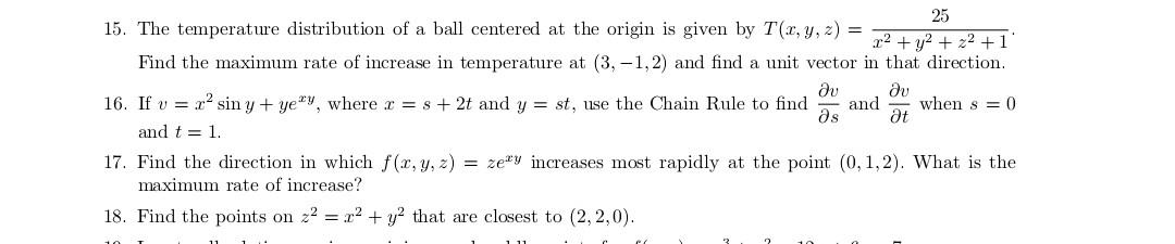 Solved 15. The temperature distribution of a ball centered | Chegg.com