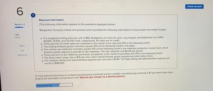 Solved Check my work 6 Part 6 Required information {The | Chegg.com