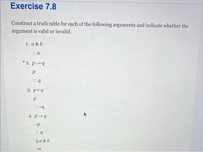 Construct a truth table for each of the following | Chegg.com