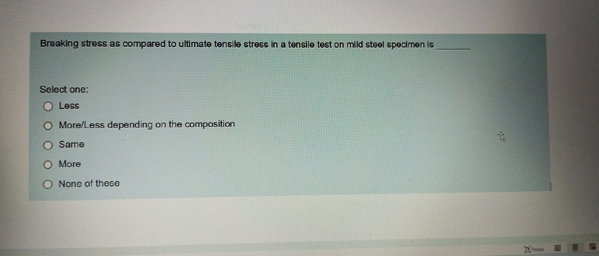 Ultimate Tensile Stress Of Mild Steel