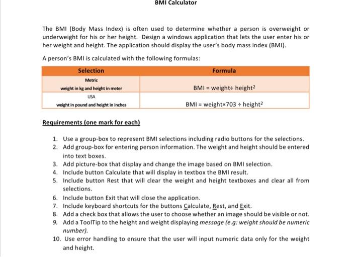 Bmi deals calculator usa