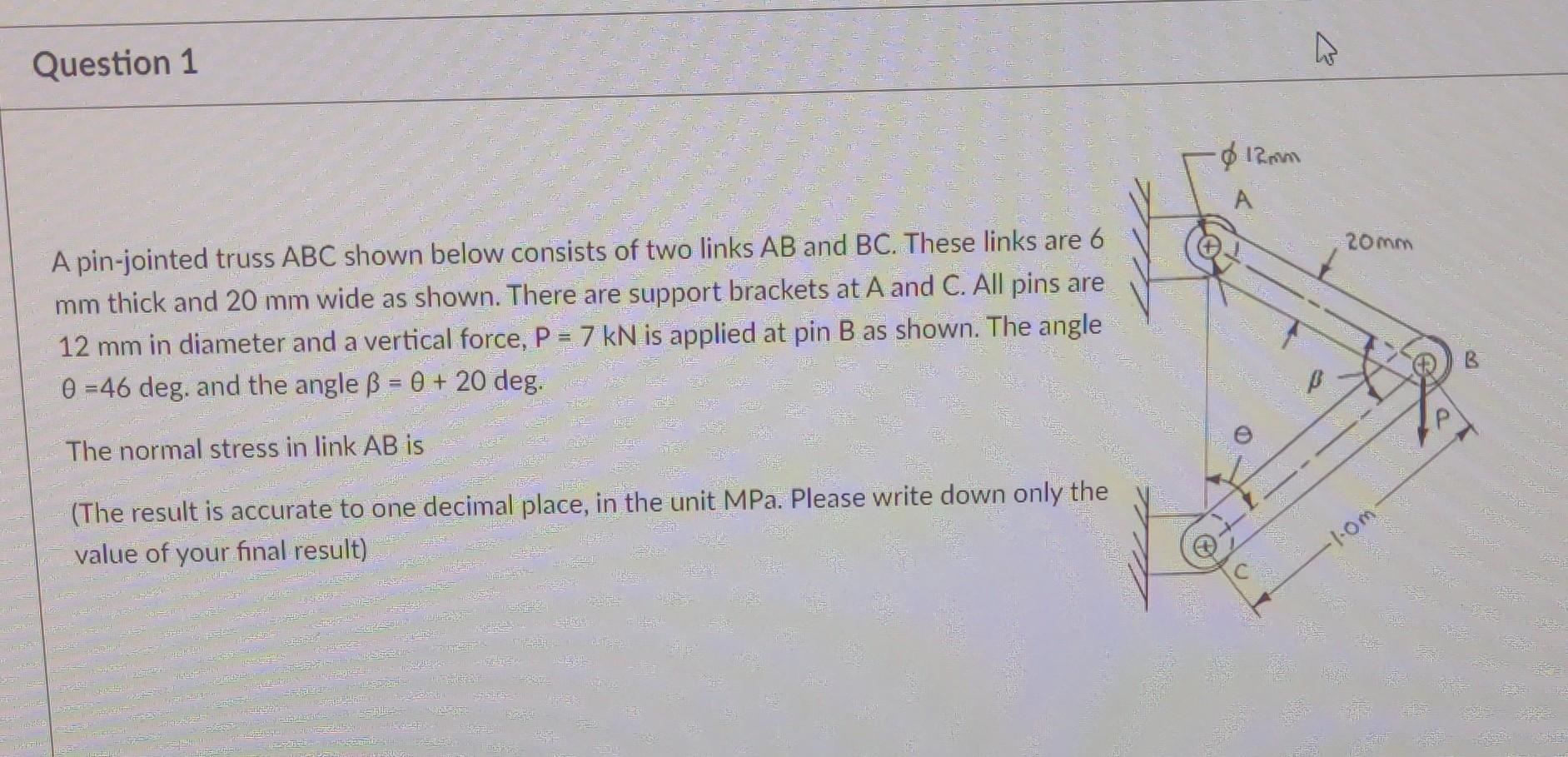 Solved A Pin-jointed Truss ABC Shown Below Consists Of Two | Chegg.com