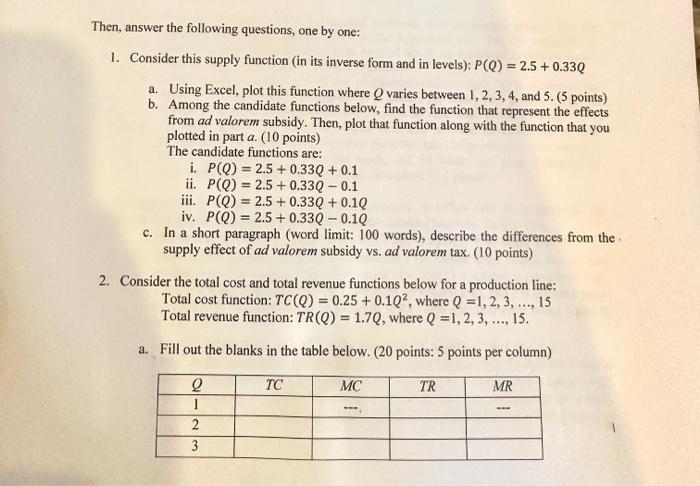 Solved Then, answer the following questions, one by one: 1. | Chegg.com