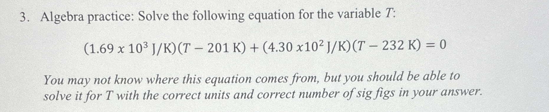 Solved Algebra practice: Solve the following equation for | Chegg.com