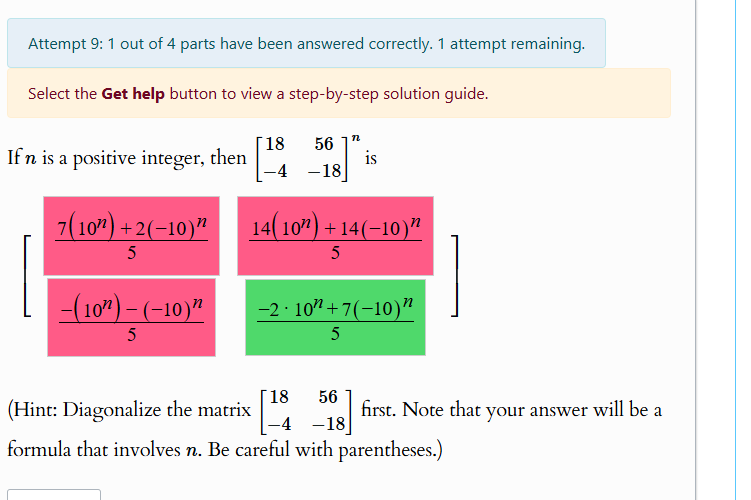 Solved Attempt 9: 1 ﻿out of 4 ﻿parts have been answered | Chegg.com