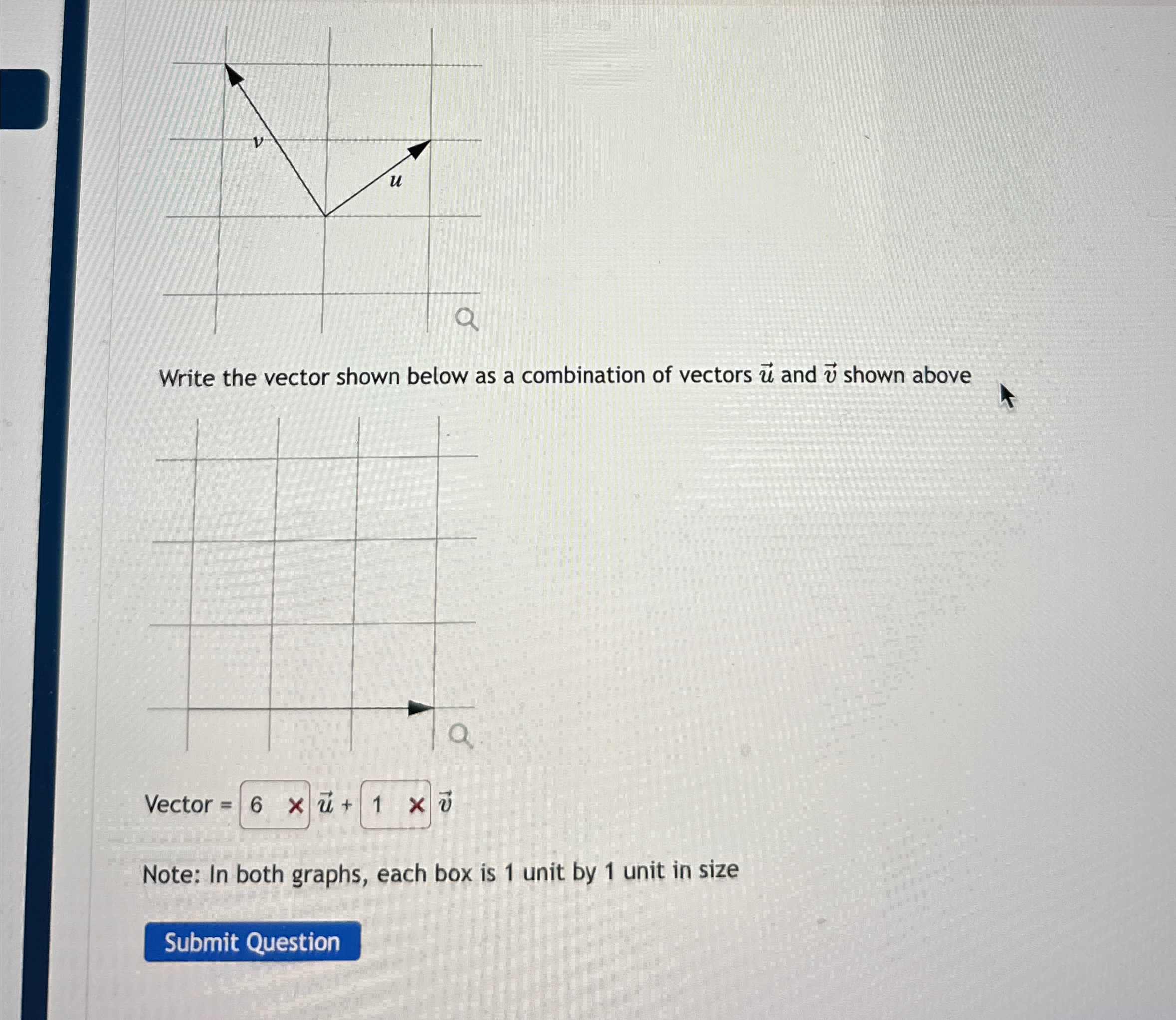 Solved Write the vector shown below as a combination of | Chegg.com