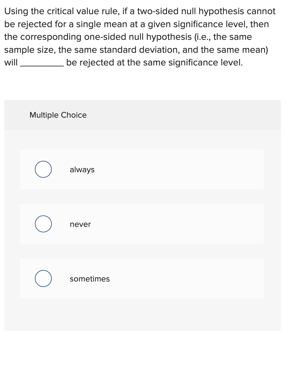 the null hypothesis cannot be rejected