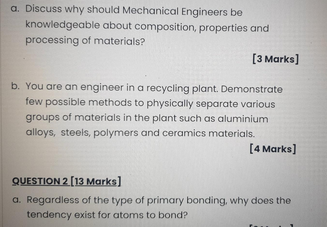 Solved a. Discuss why should Mechanical Engineers be | Chegg.com